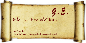 Gáti Erzsébet névjegykártya